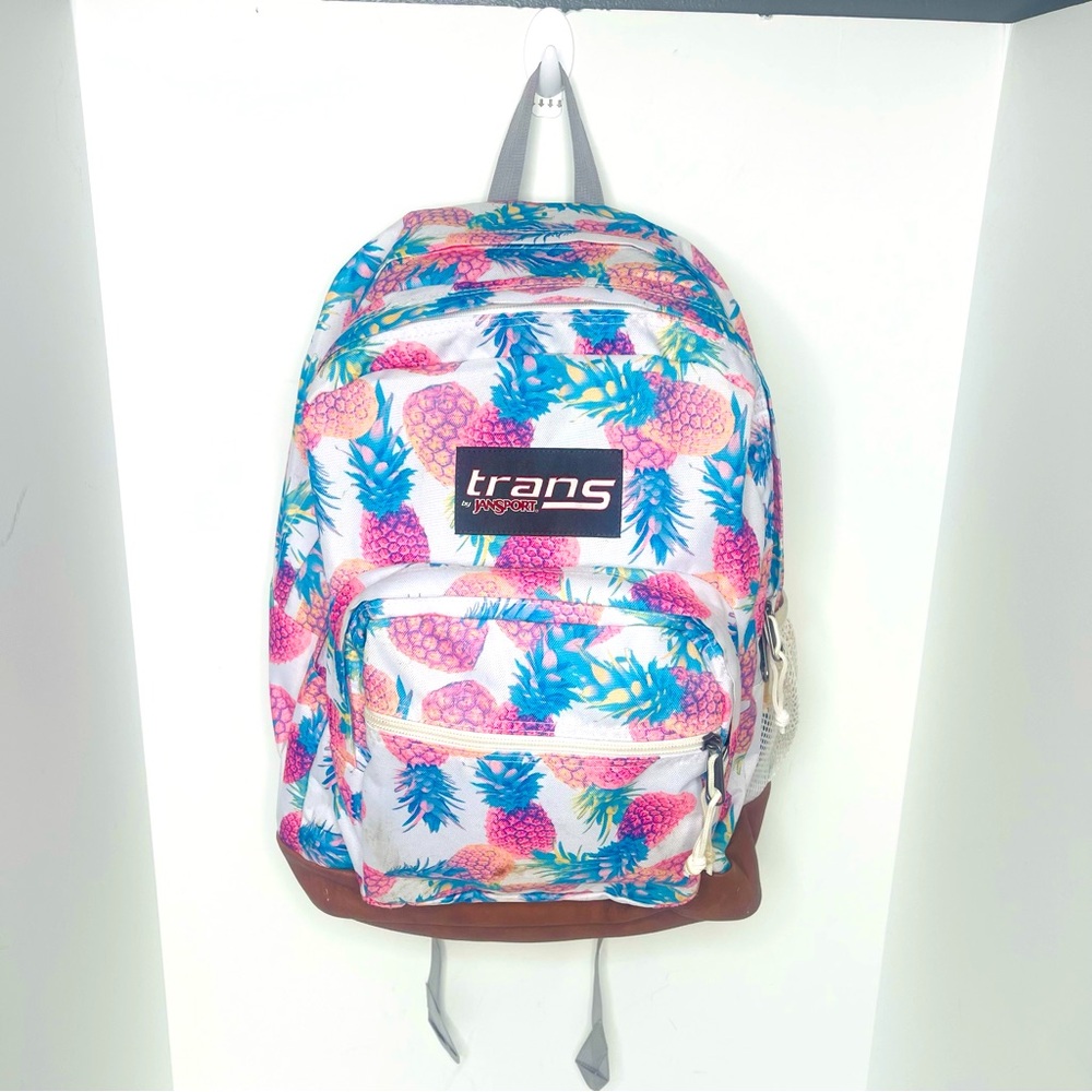 Jansport Trans Pineapple Print Backpack Book Bag Laptop Computer Multi Color